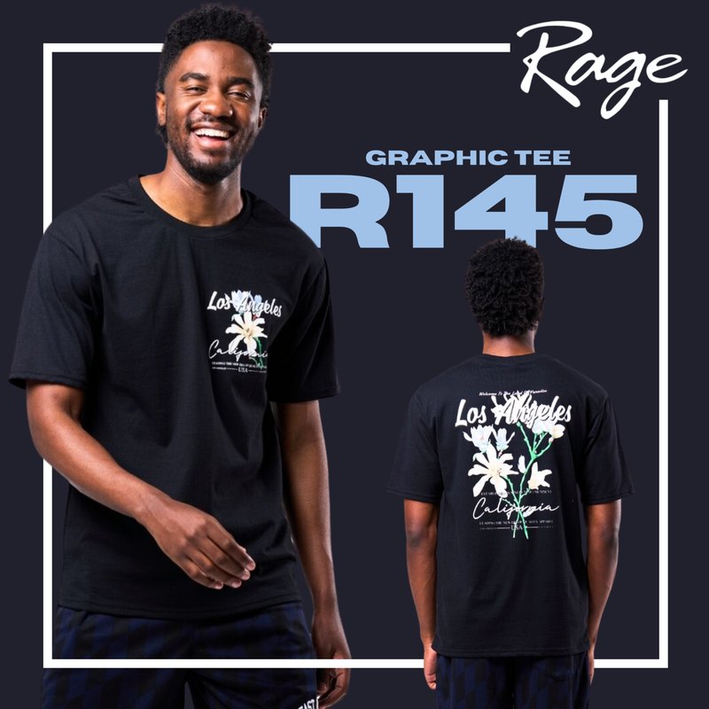 Los Angeles graphic tee, R145 – Rage social media design by Meerkat Mango