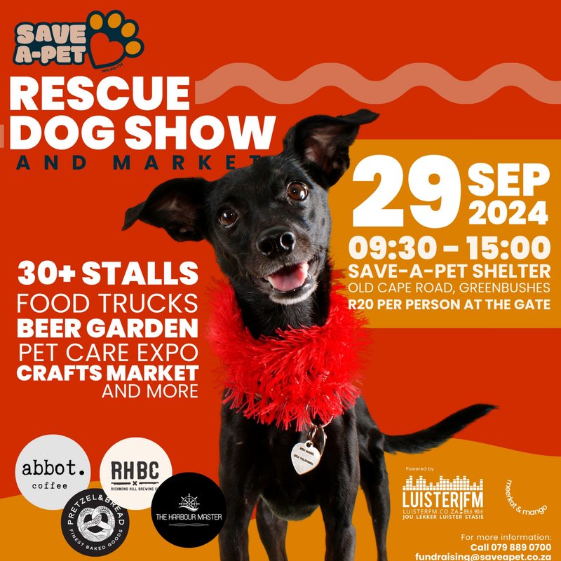 Rescue Dog Show and Market event poster – designed by Meerkat Mango for Save-a-Pet